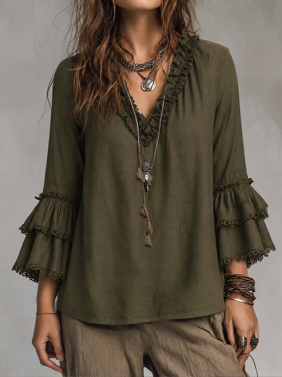 Ruffled Lace Blouse