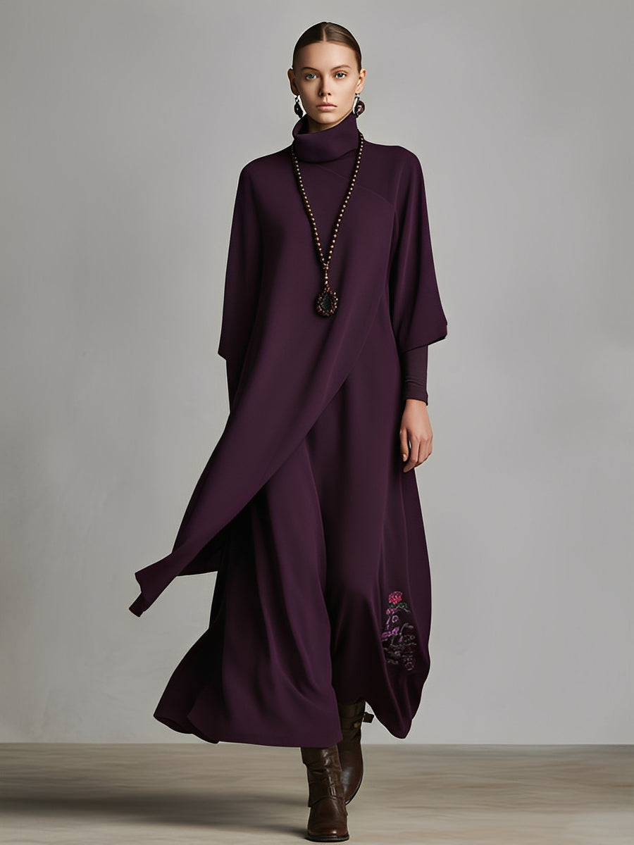 Plum Turtleneck Maxi Dress