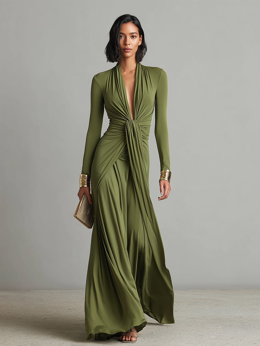 Olive Silky Dress