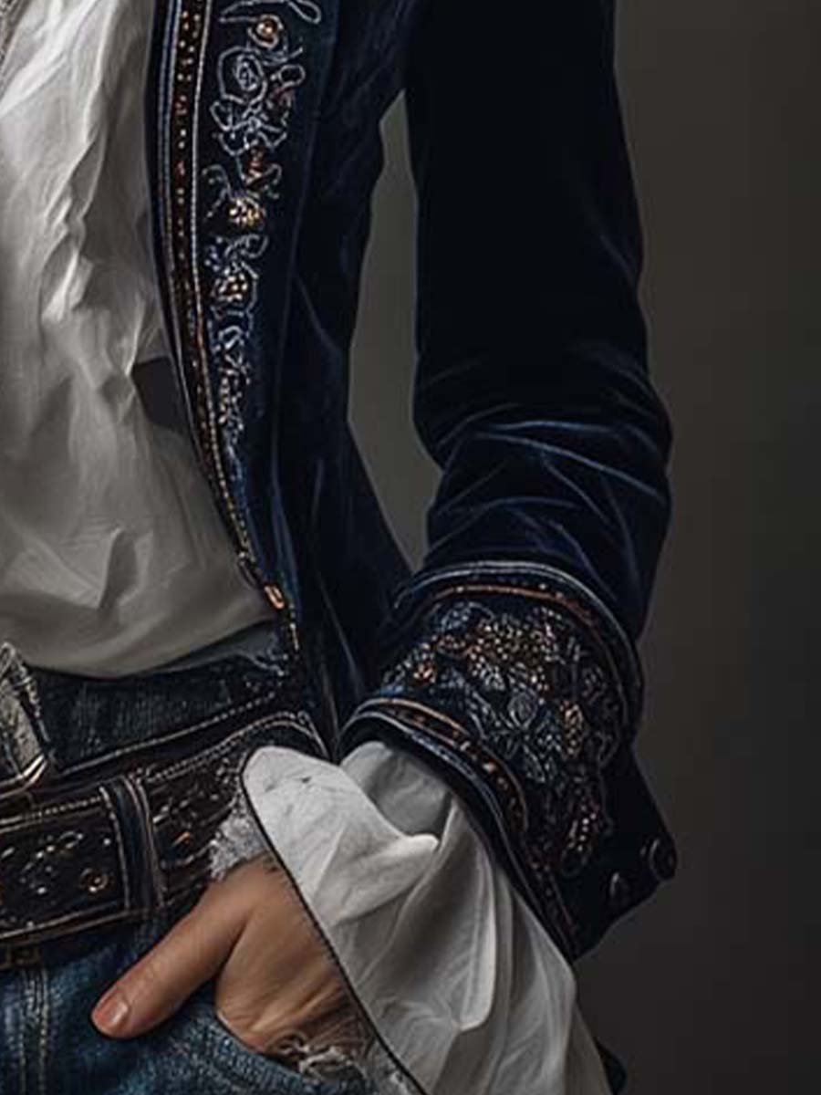 Navy Velvet Jacket