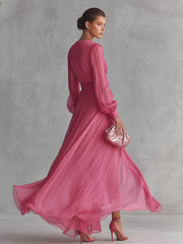Rose Pink Chiffon Dress