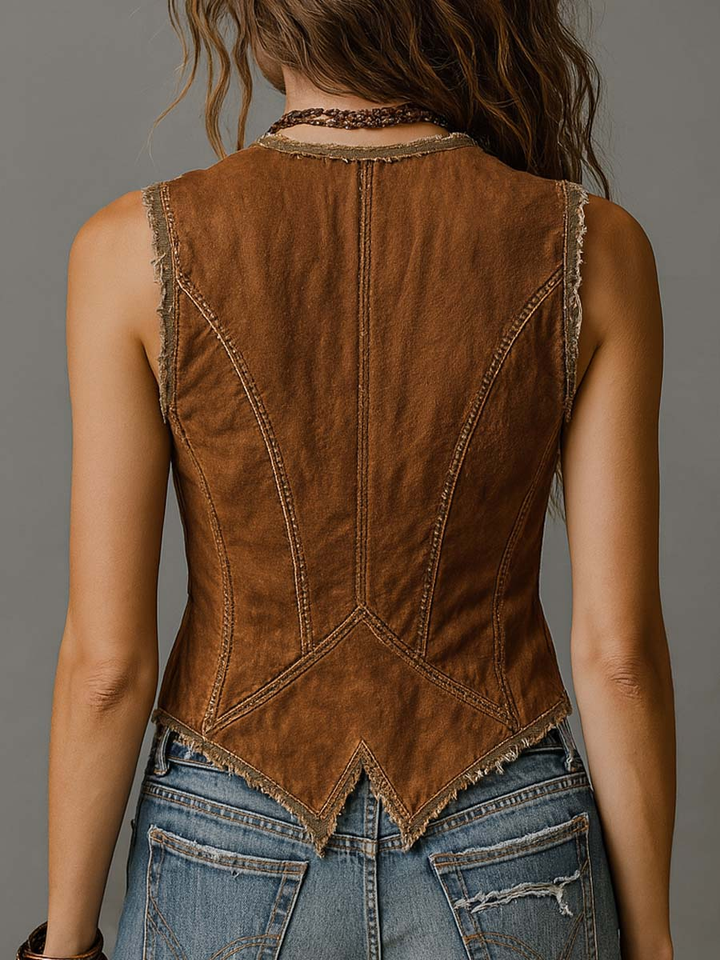 Caramel Denim Vest
