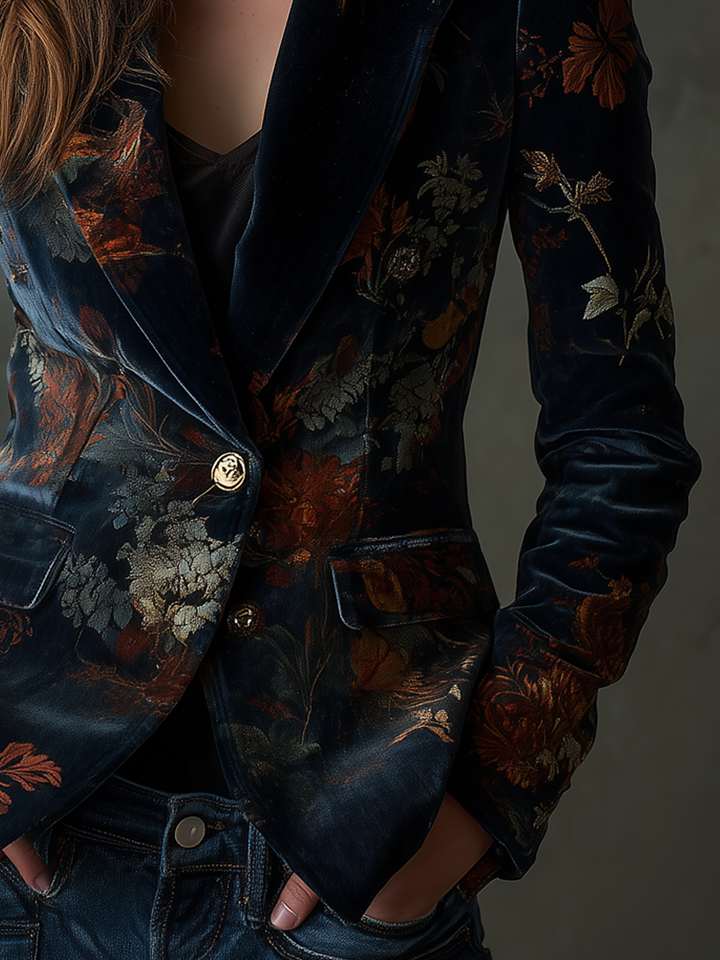 Floral Velvet Blazer