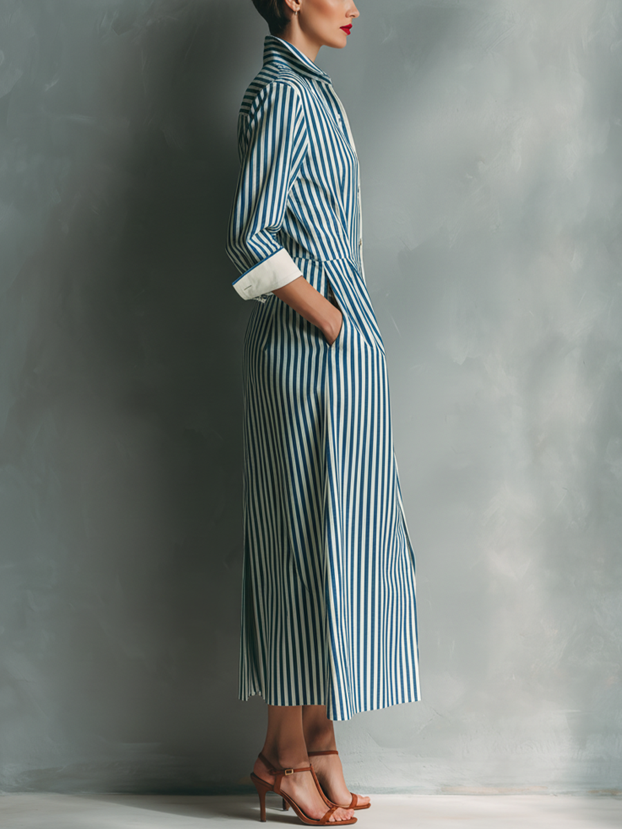 Striped Shirt Dress