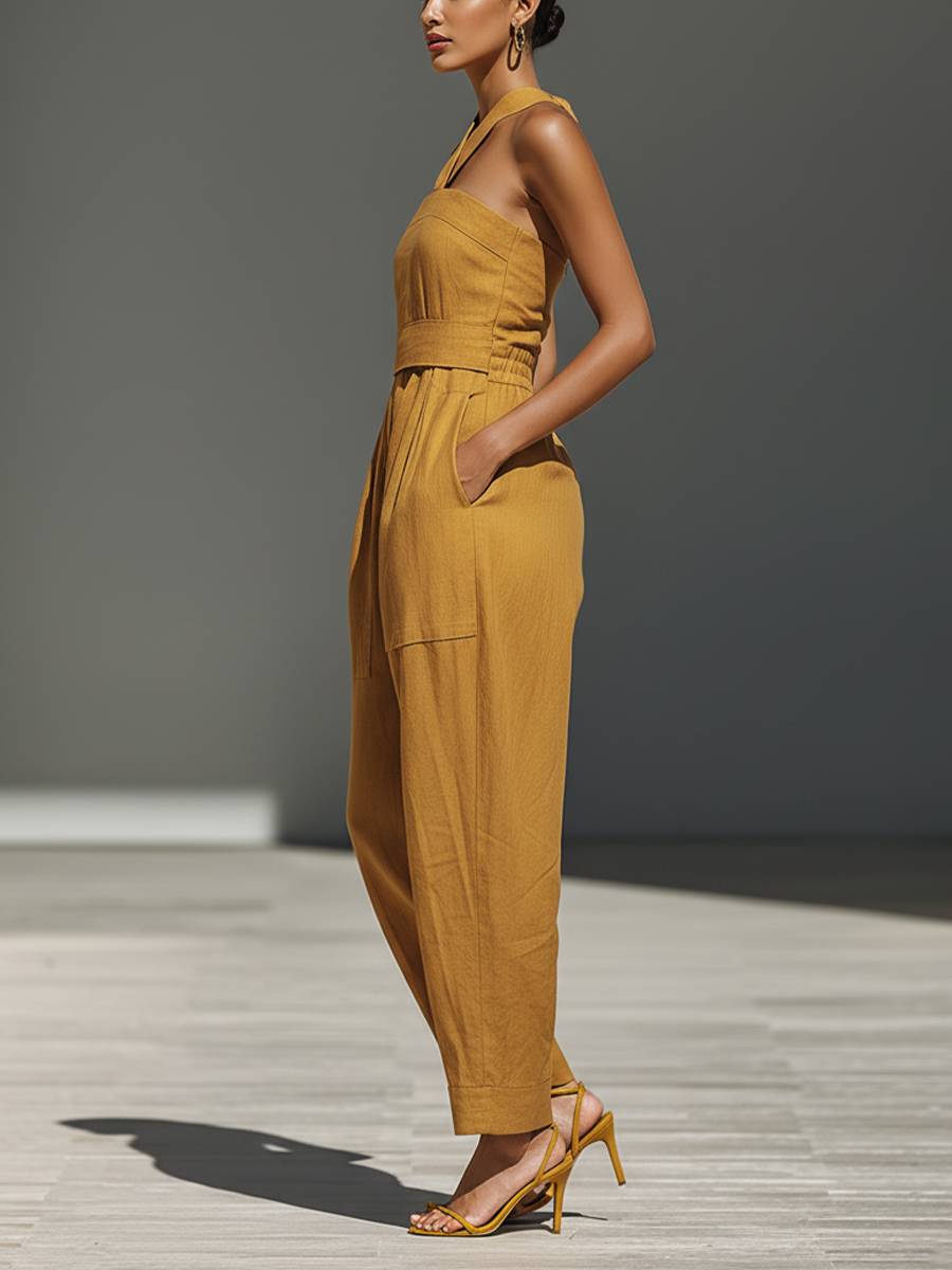 Linen-Blend Jumpsuit
