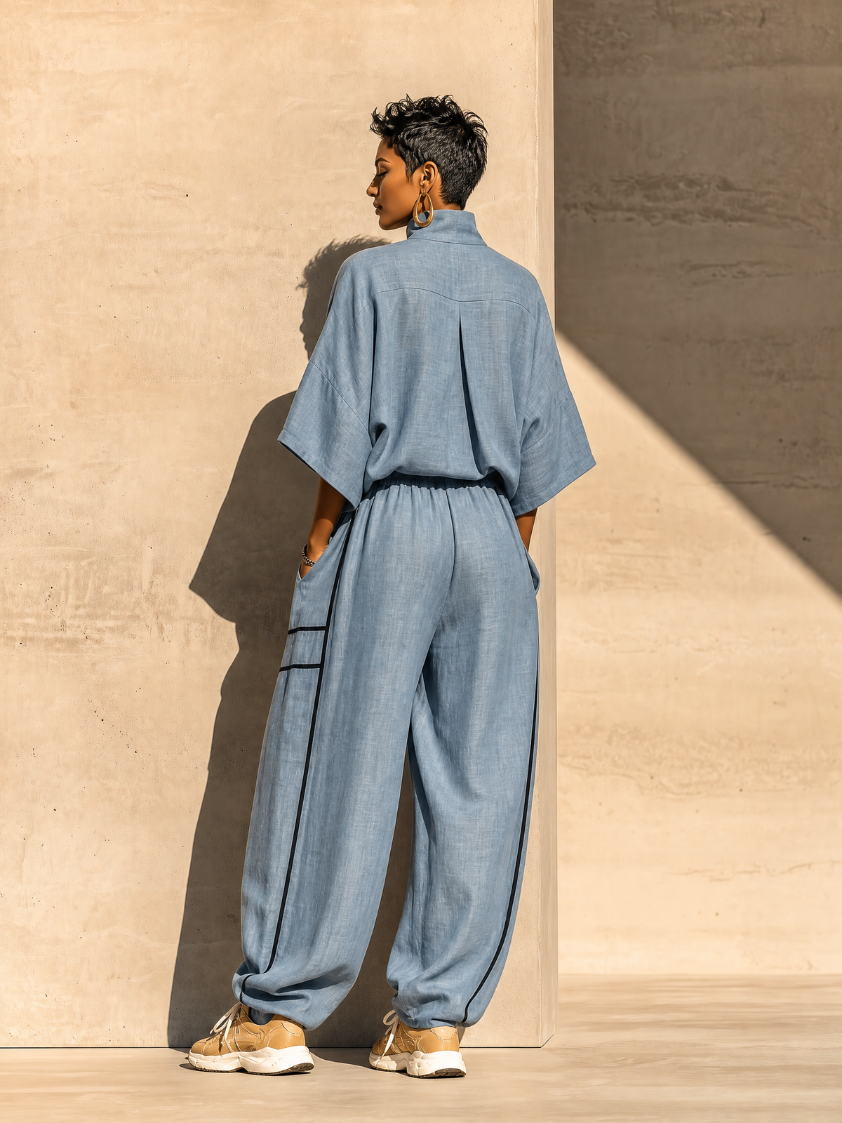 Linen Turtleneck Set