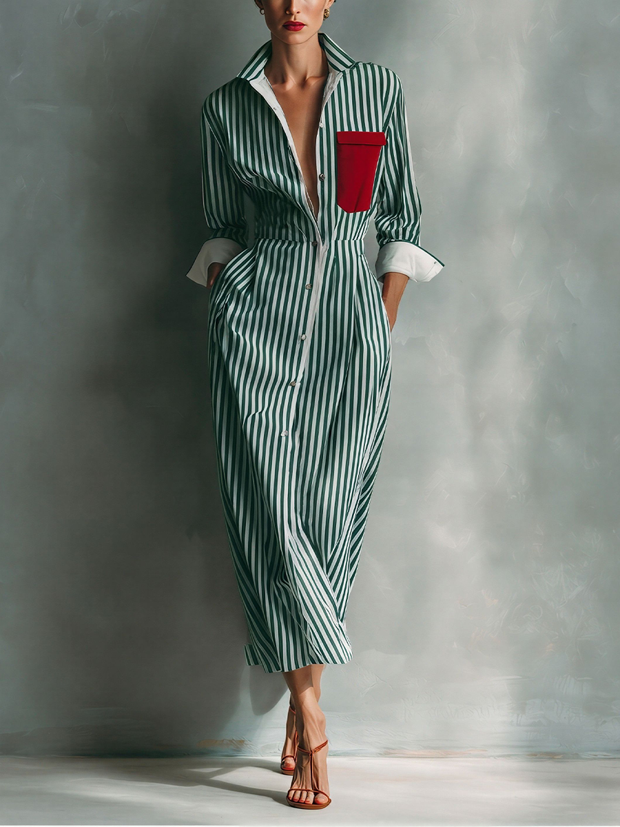 Striped Shirt Dress