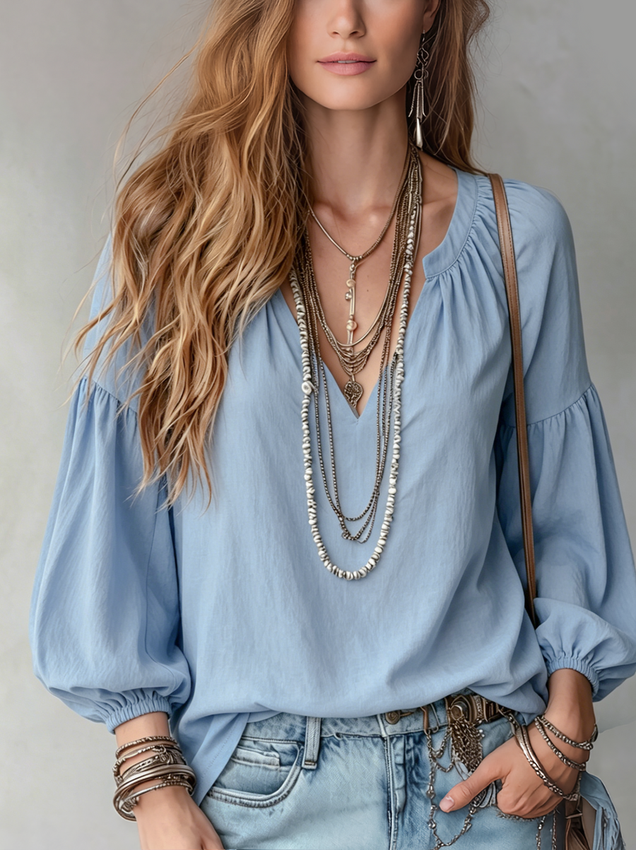 Mist-Blue Blouse