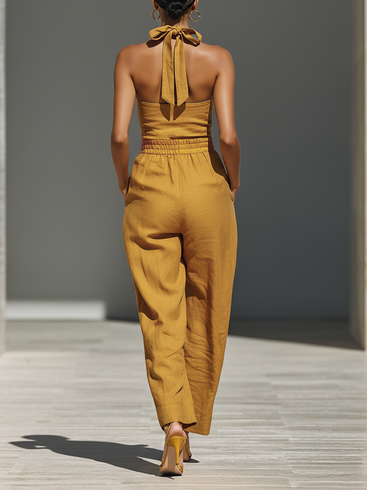 Linen-Blend Jumpsuit