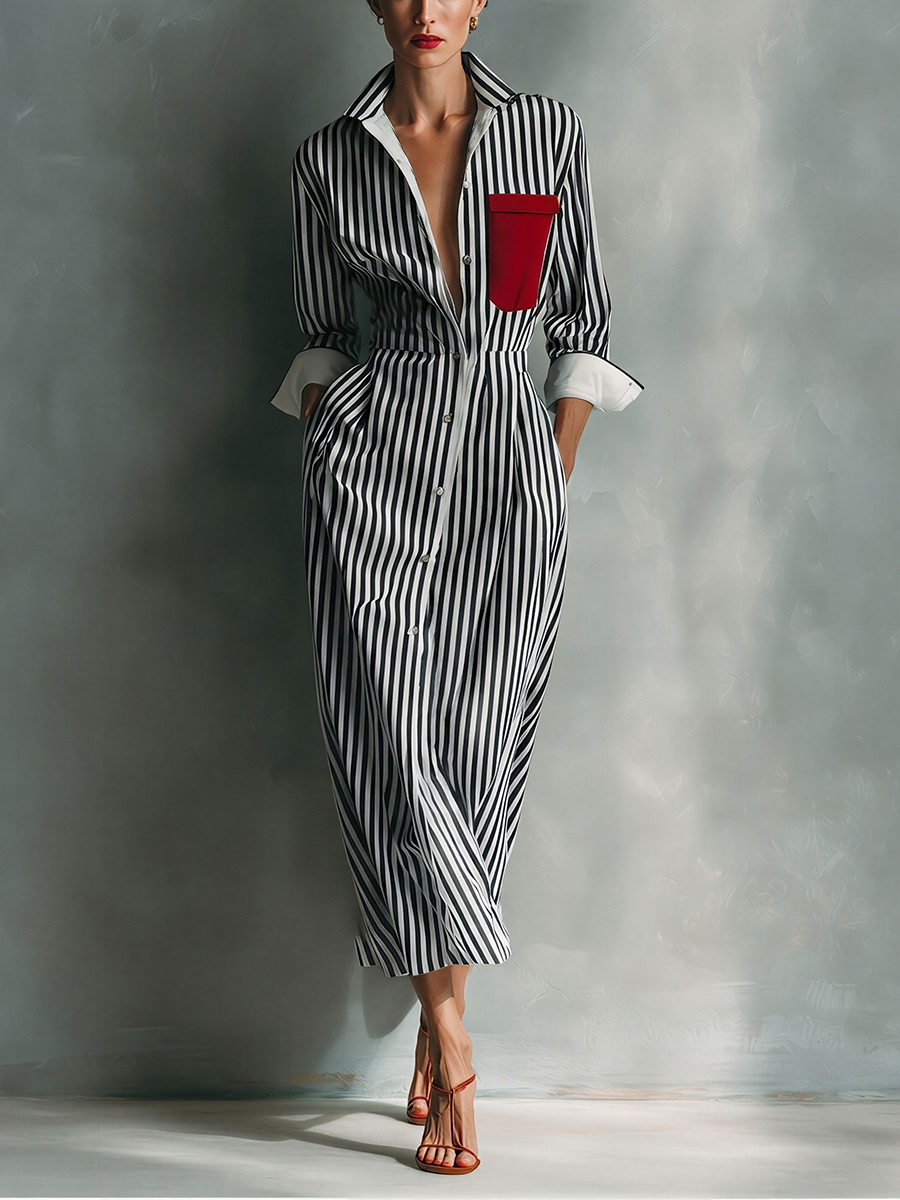 Striped Shirt Dress