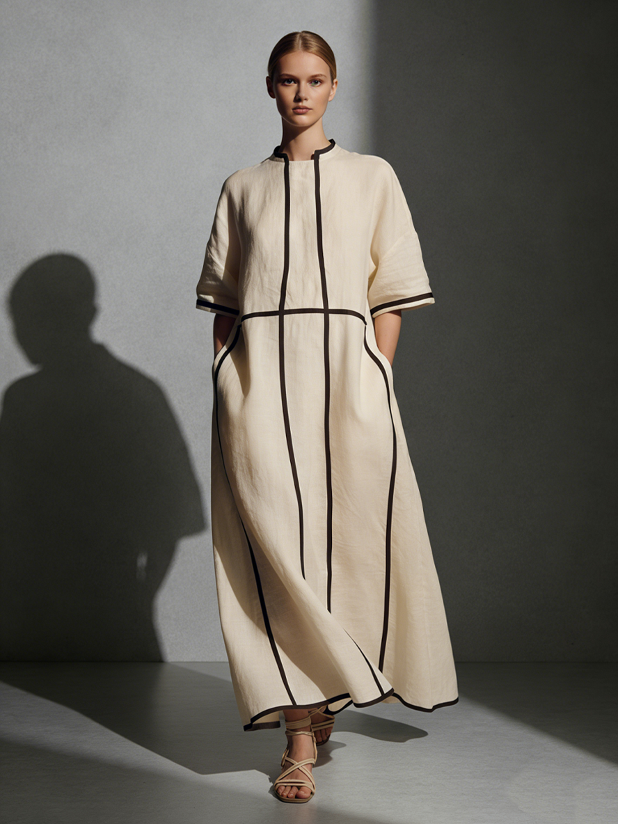 Linen Blend Maxi Dress