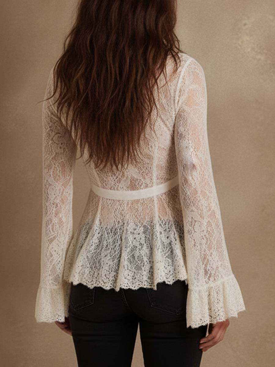 Lace Peplum Top