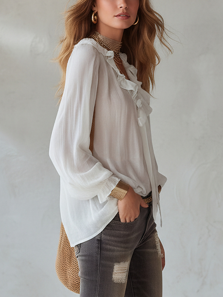 Ruffled Chiffon Blouse