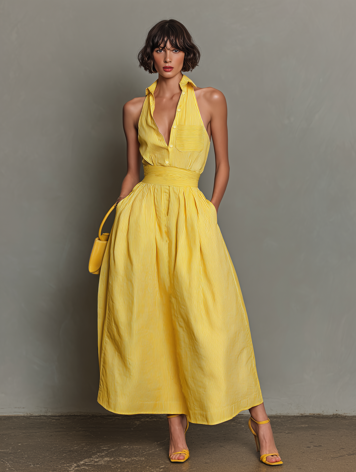 Lapel Maxi Dress