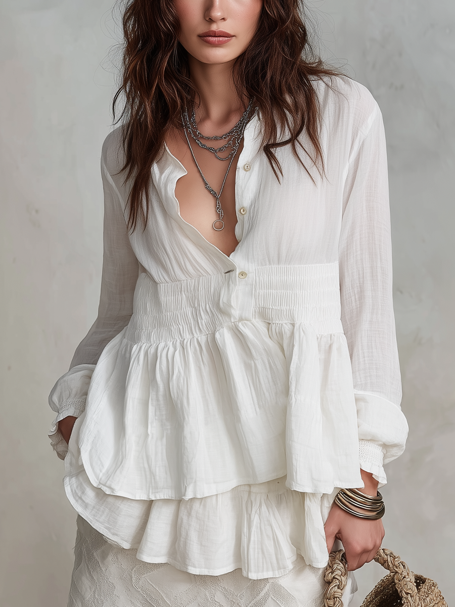 Smocked Waist Blouse