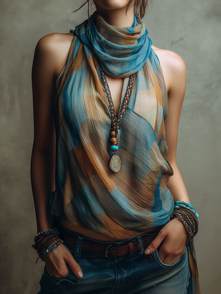 Chiffon Halter Blouse