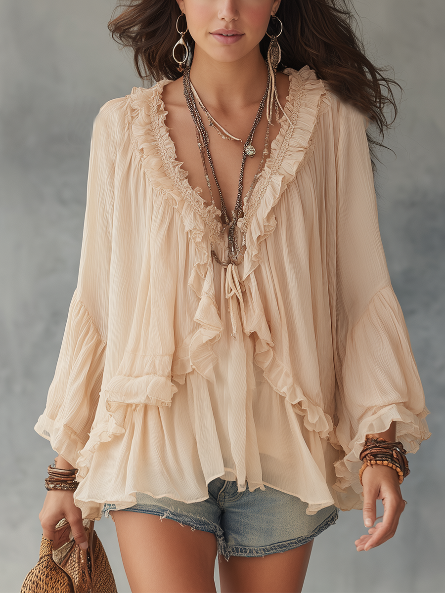 Chiffon Top Ruffle