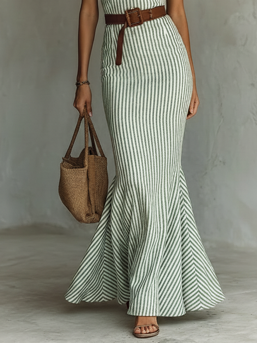 Linen-Blend Maxi Dress