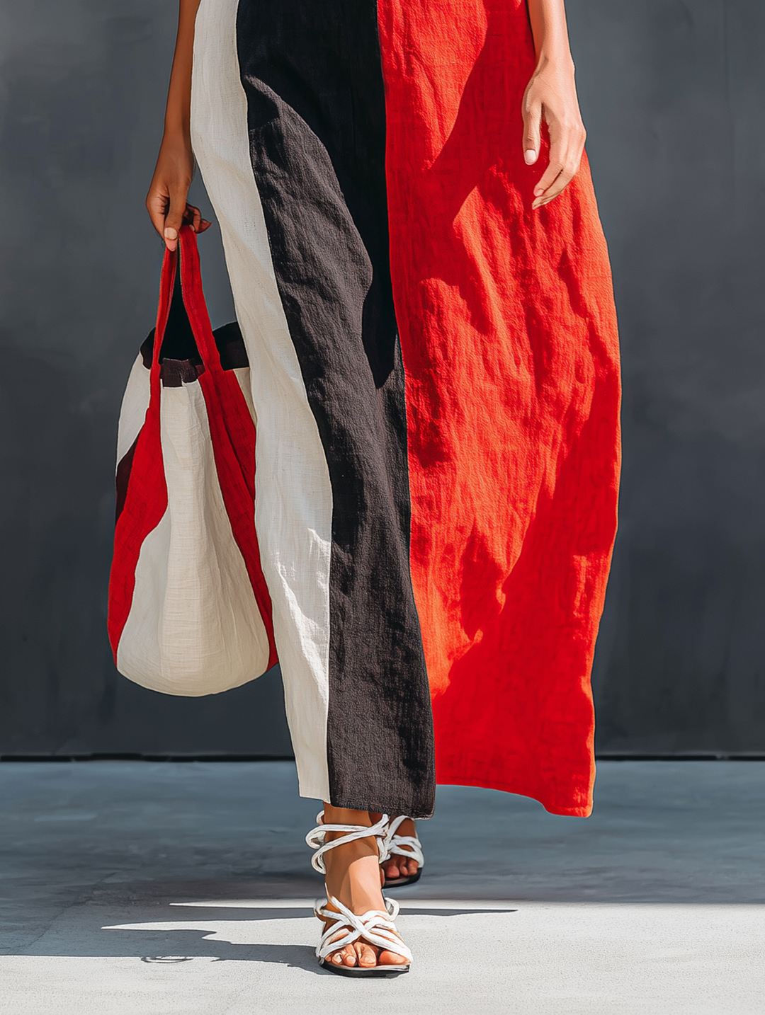 Linen-Blend Maxi Dress