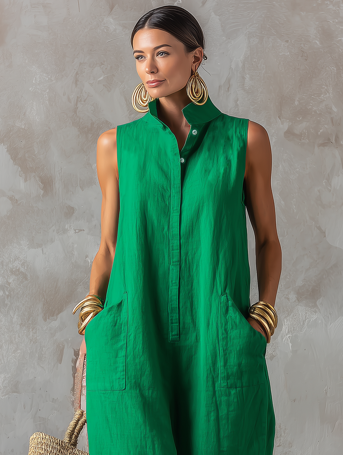 Linen-Blend Jumpsuit