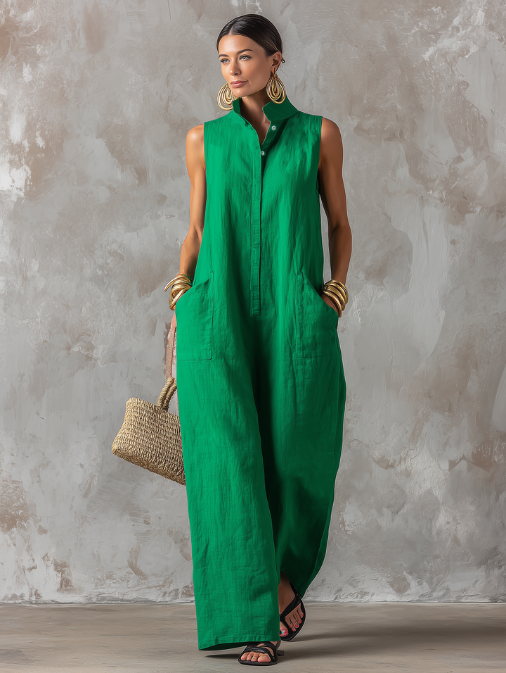 Linen-Blend Jumpsuit