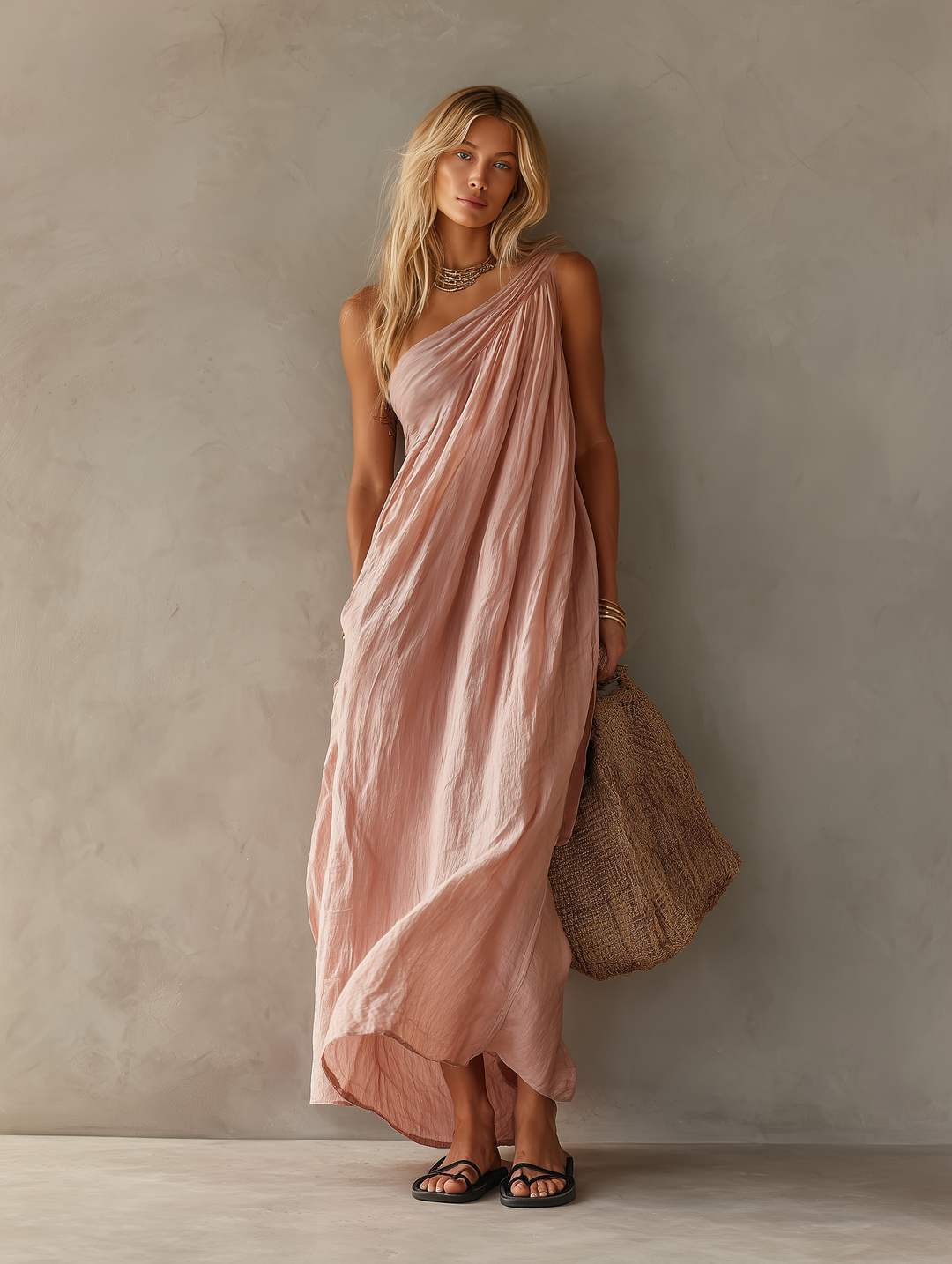 Isabella One-Shoulder Maxi Dress