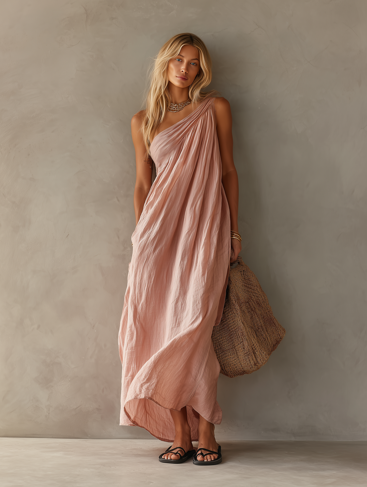 Isabella One-Shoulder Maxi Dress