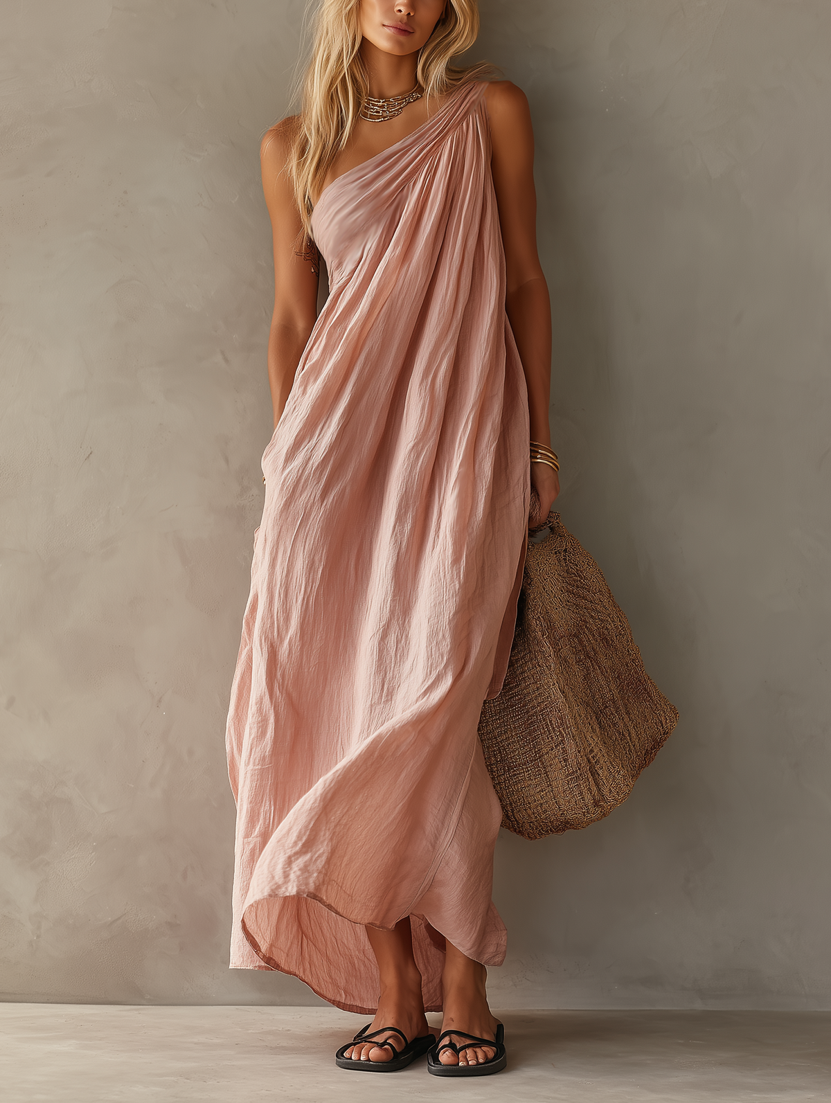 Isabella One-Shoulder Maxi Dress