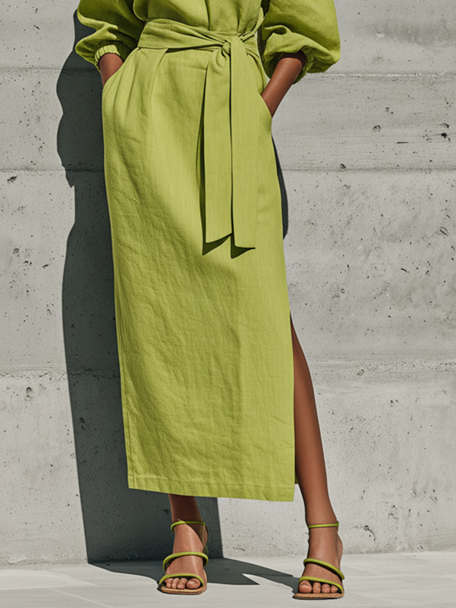 Lime Green Midi Dress