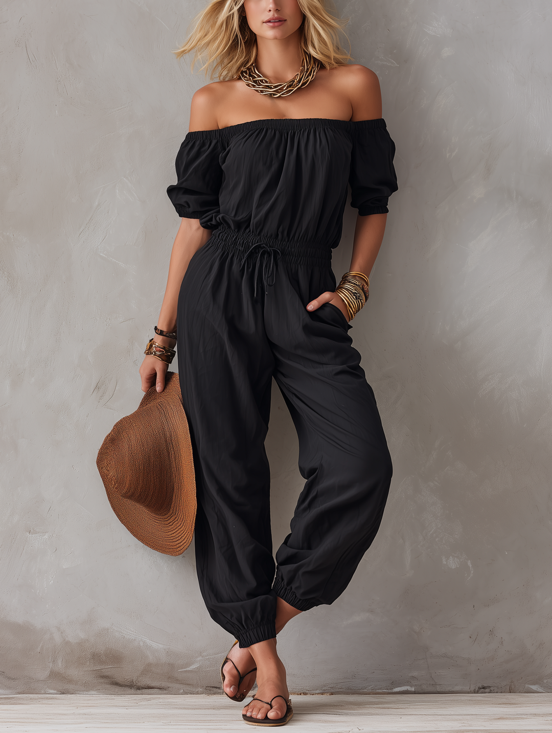 Off-Shoulder Jumpsuit