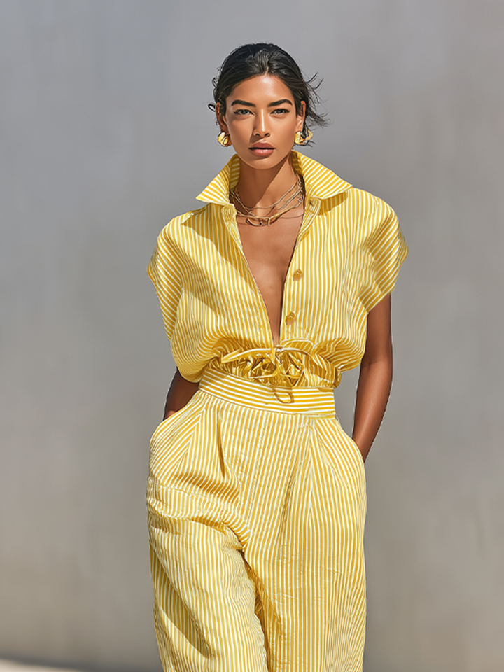 Lemon Stripe Co-Ord