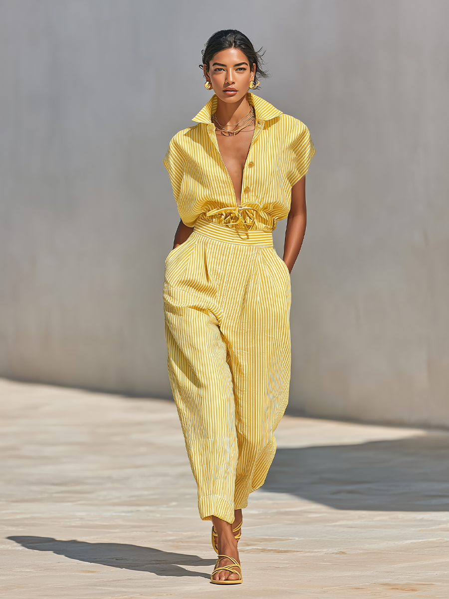 Lemon Stripe Co-Ord
