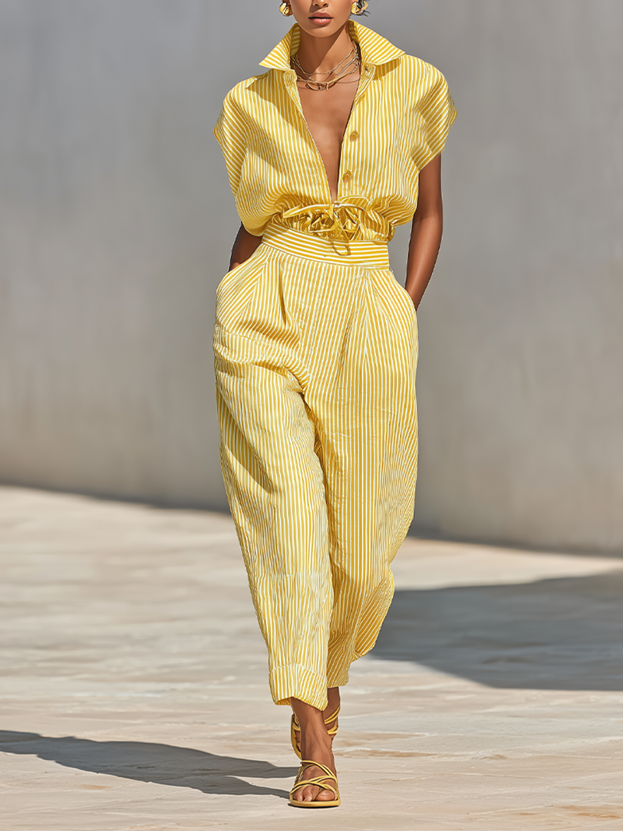 Lemon Stripe Co-Ord