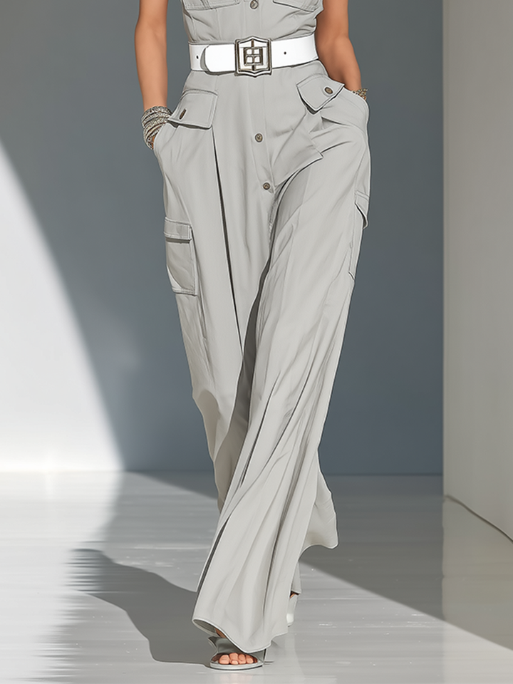 Gray Woven Jumpsuit