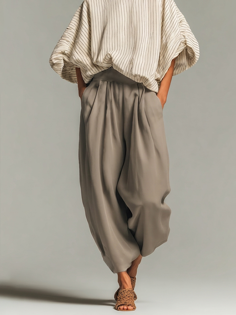 Beige Pinstripe Set