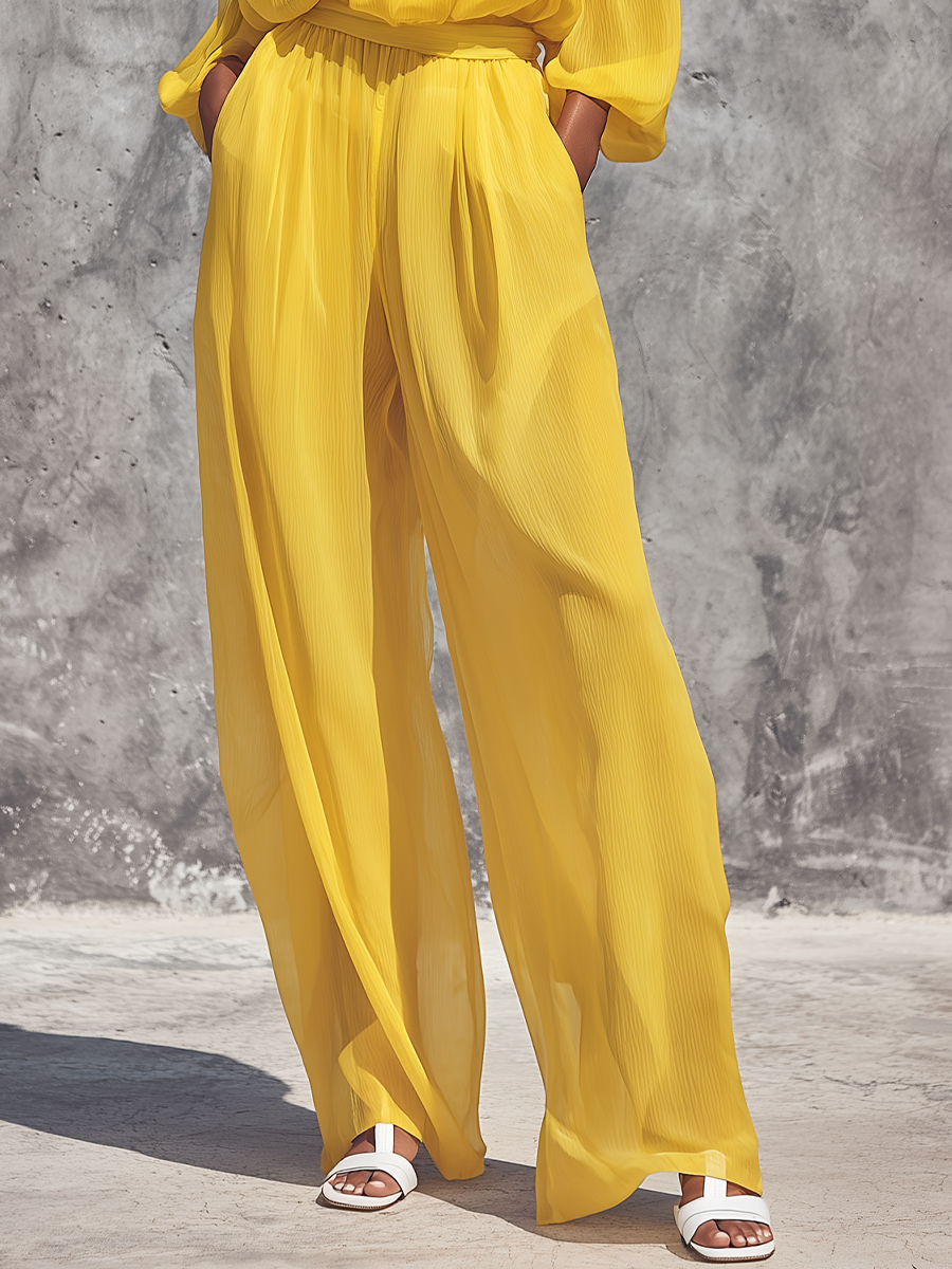 Chiffon Off Shoulder Set
