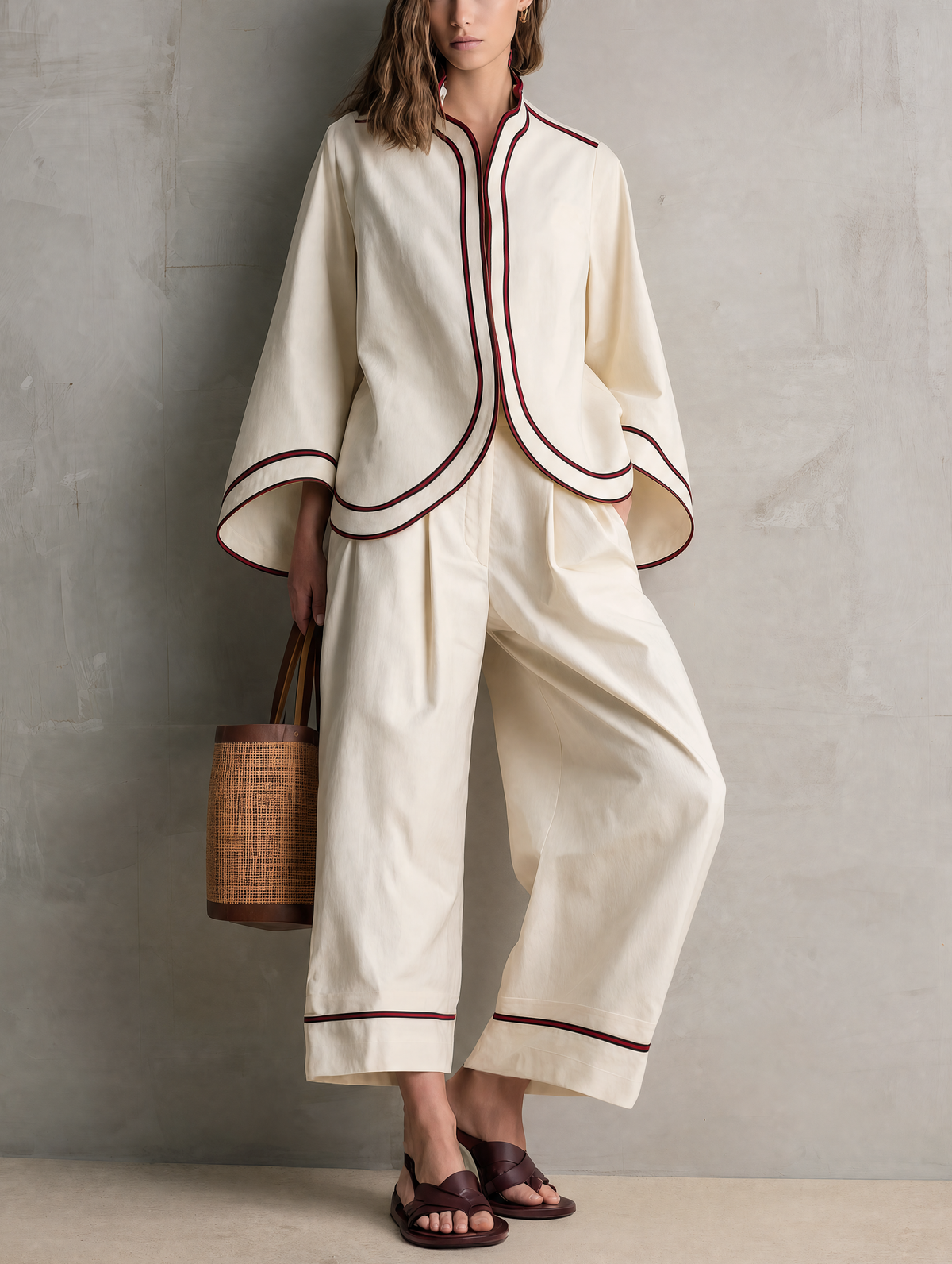 Beige Woven Set
