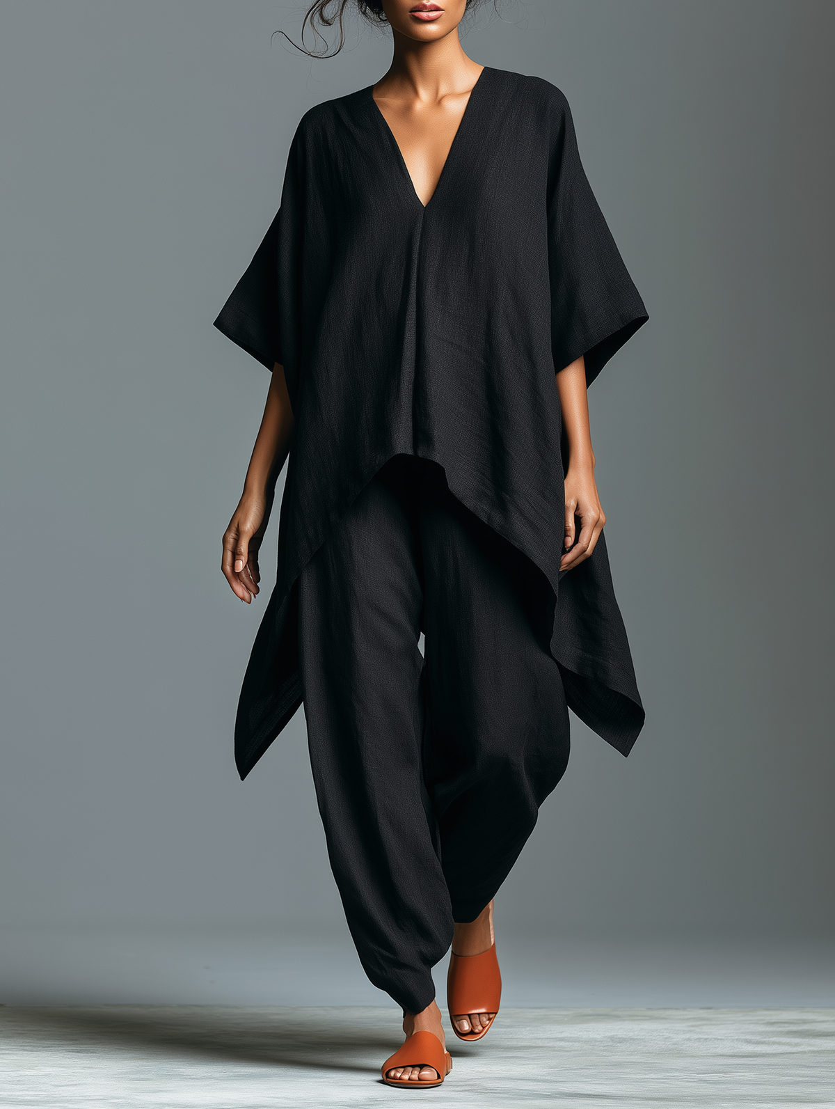 Linen V-Neck Set