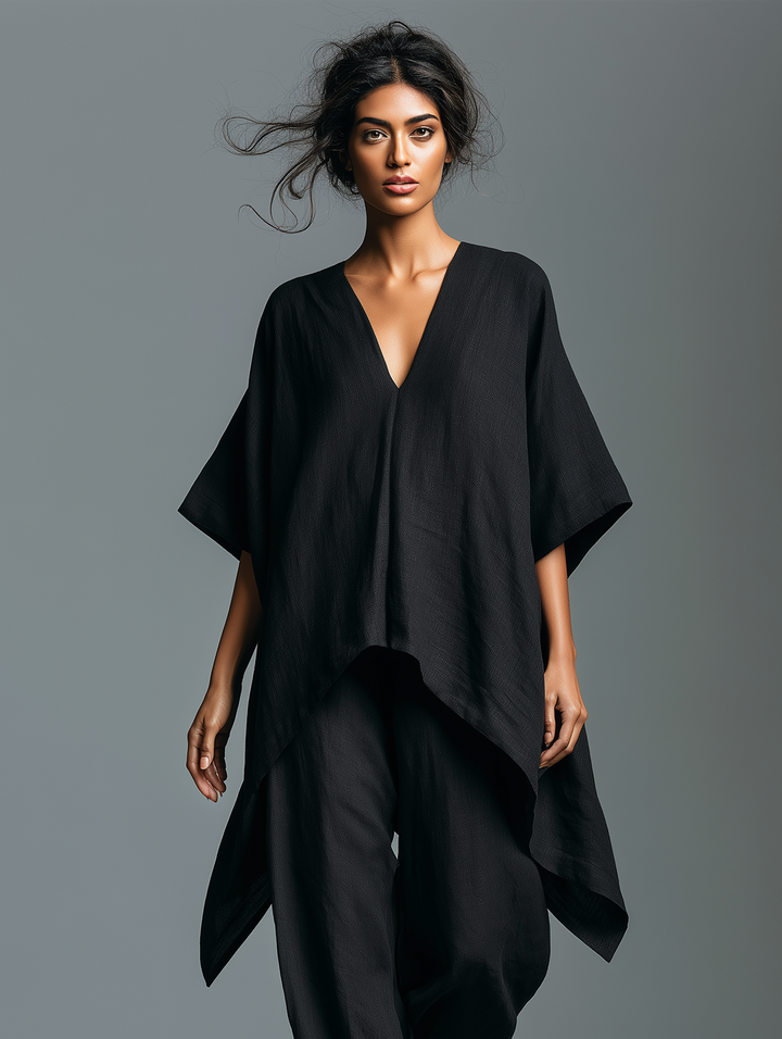 Linen V-Neck Set