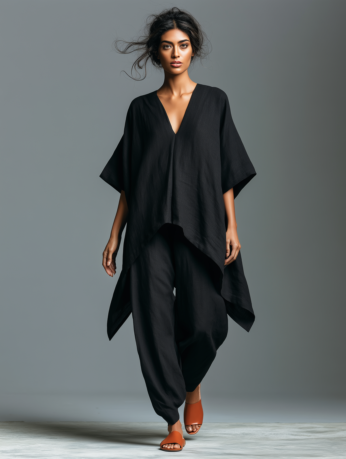 Linen V-Neck Set