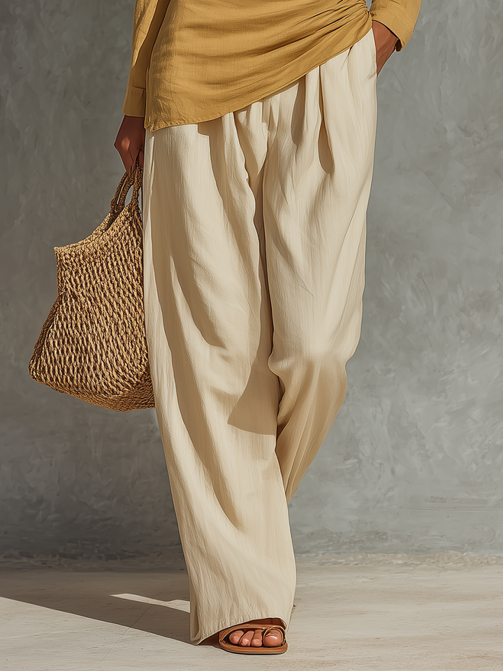 Linen Top & Wide Leg Pants Set