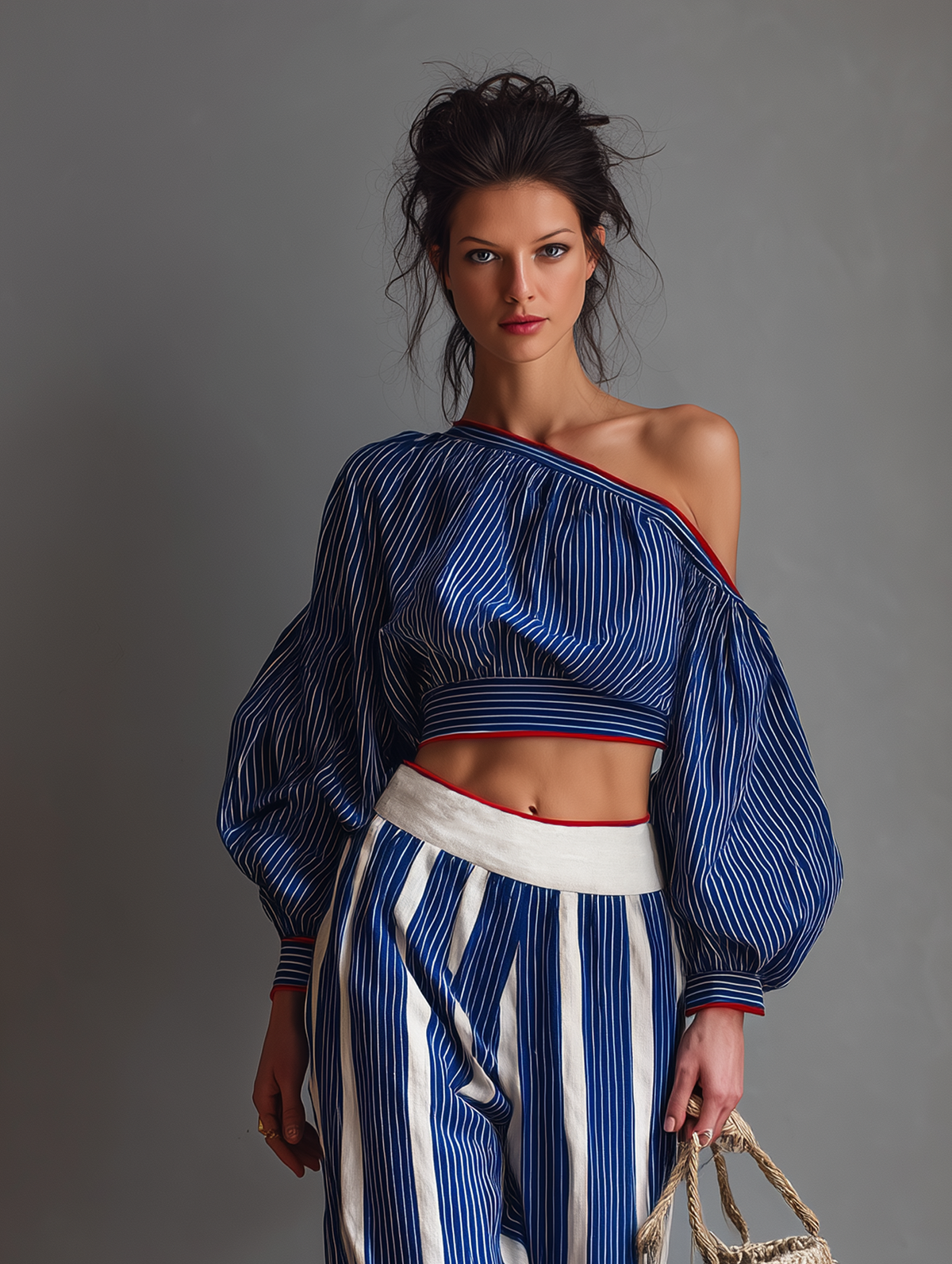 Striped Blouse Set