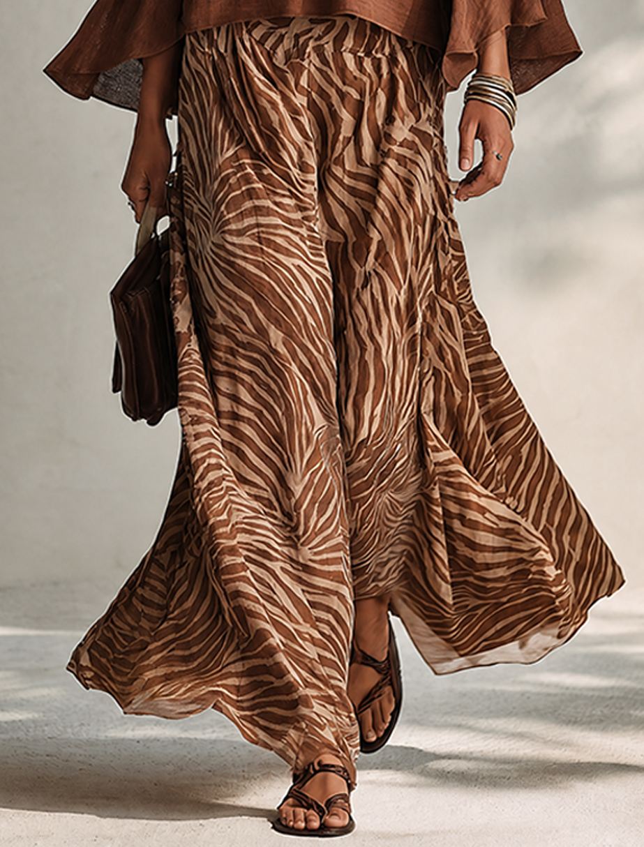 Zoe V-Neck Top & Zebra Skirt