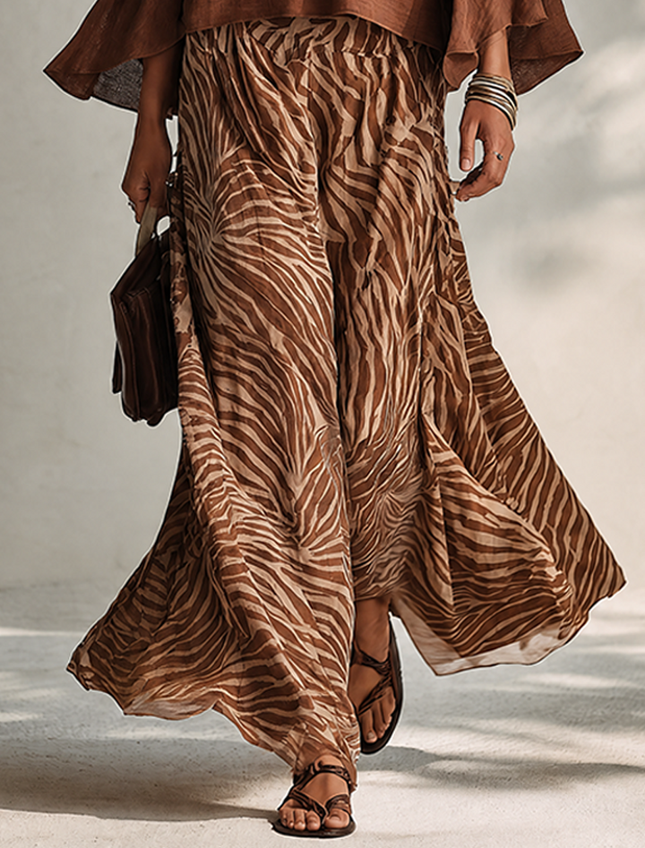 Zoe V-Neck Top & Zebra Skirt