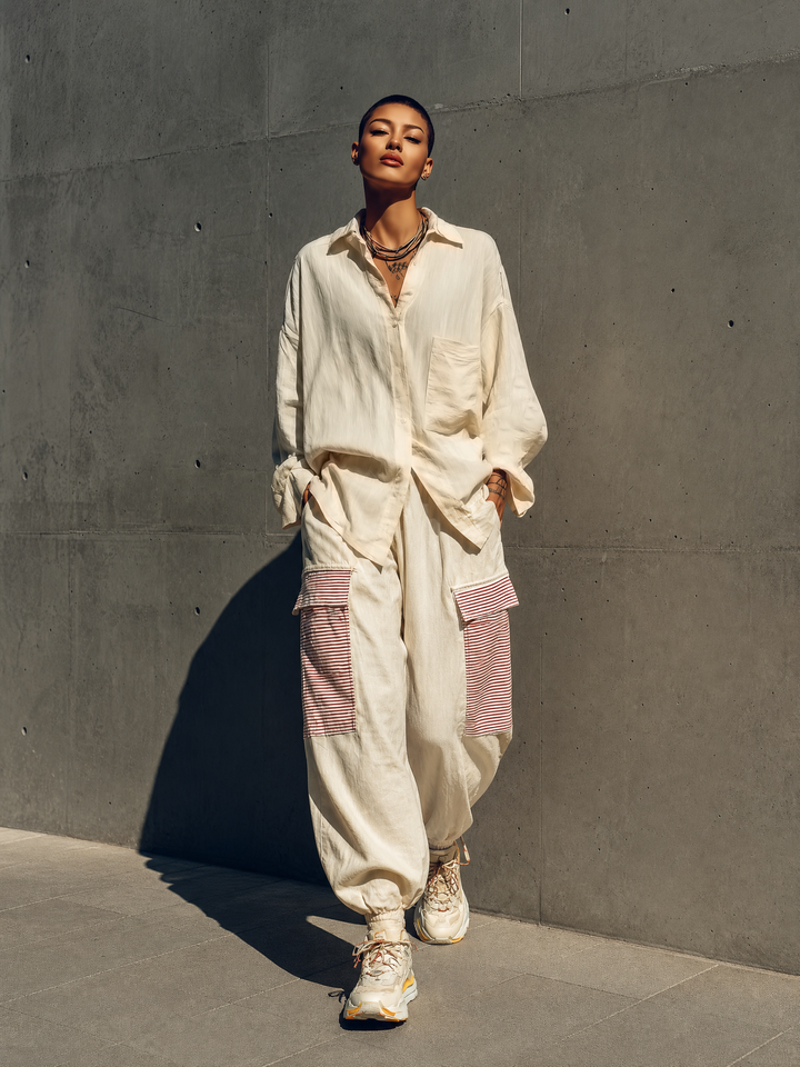 Linen Pocket Shirt Set