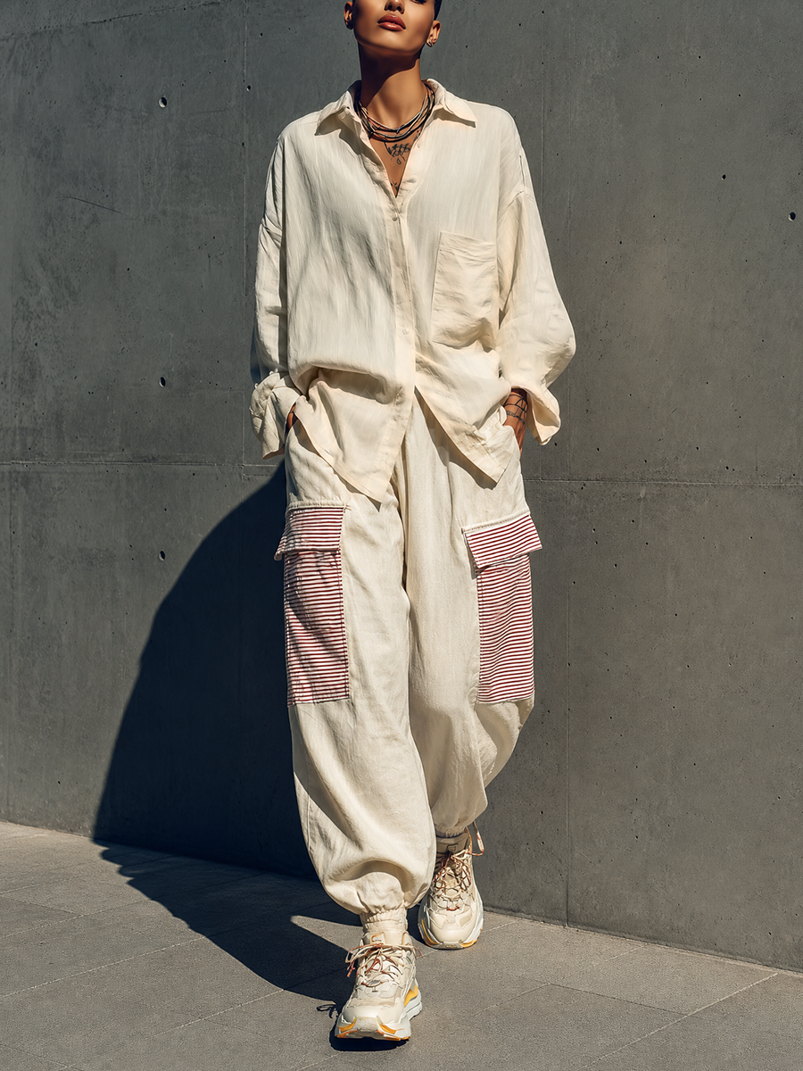 Linen Pocket Shirt Set
