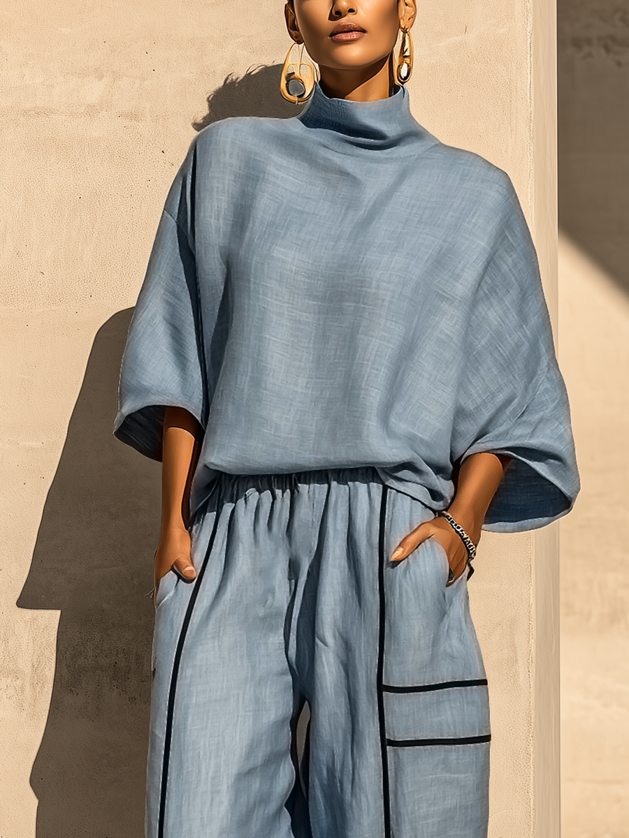 Linen Turtleneck Set