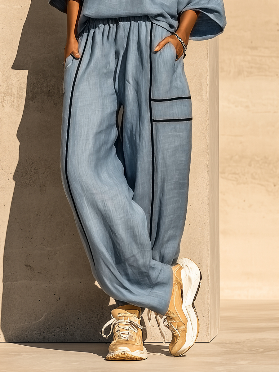 Linen Turtleneck Set