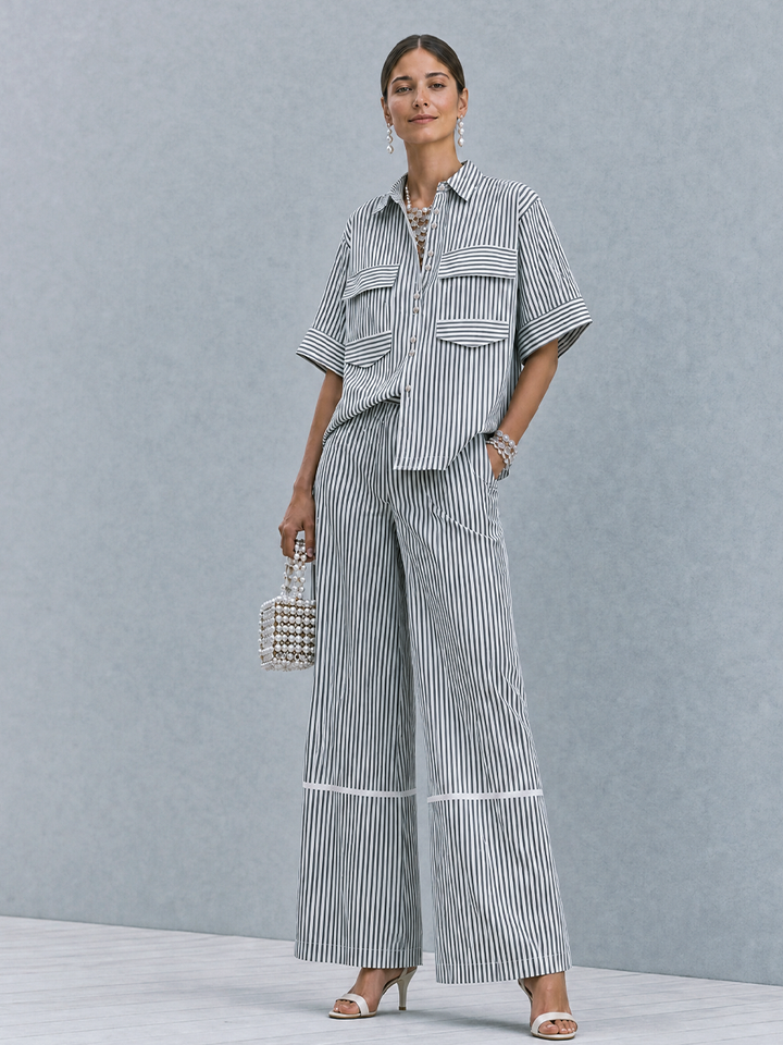 Lapel Trousers Set