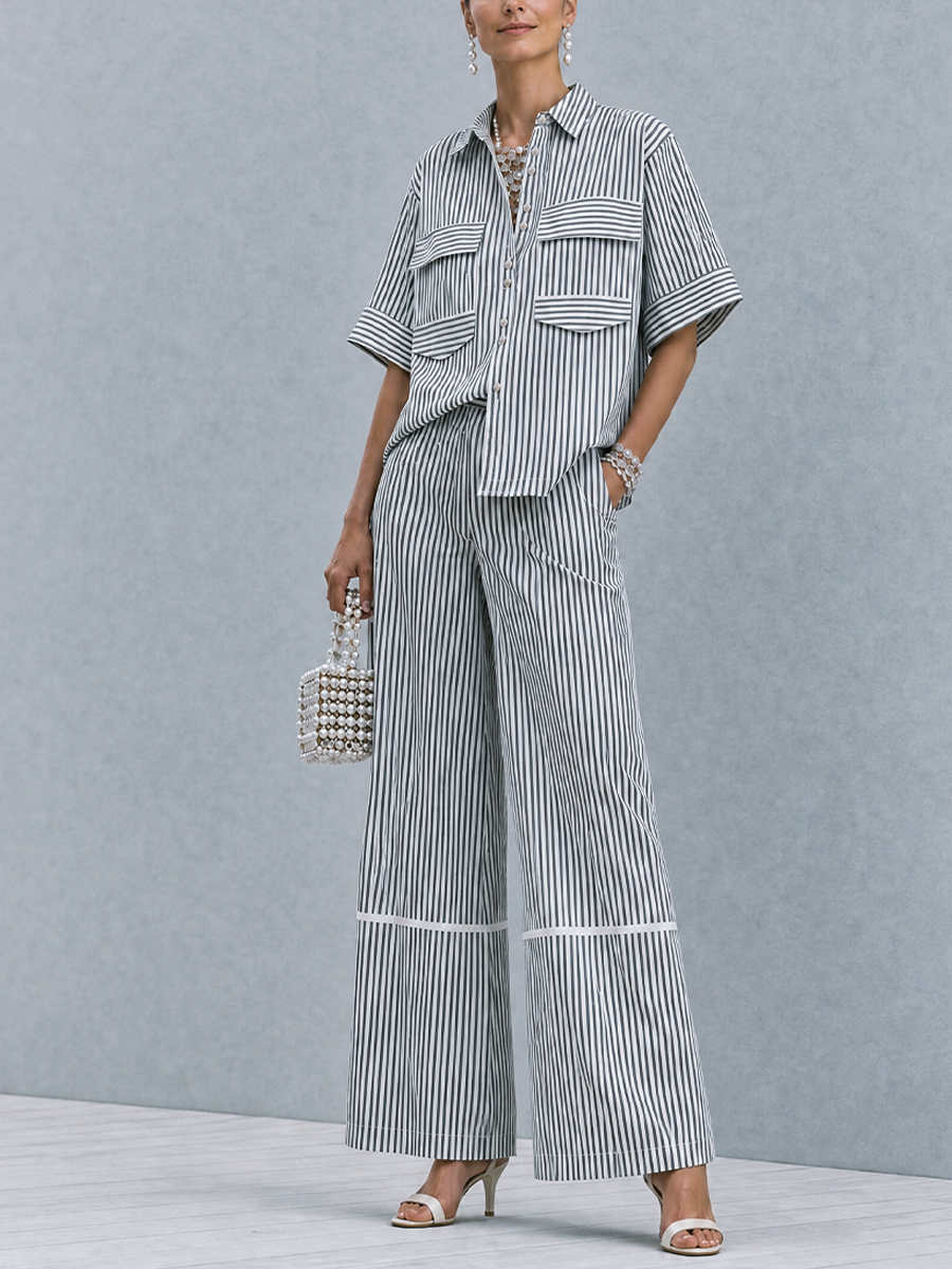 Lapel Trousers Set